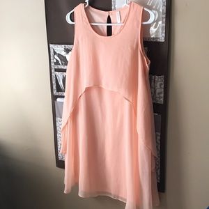 Peach Color Flowy Dress